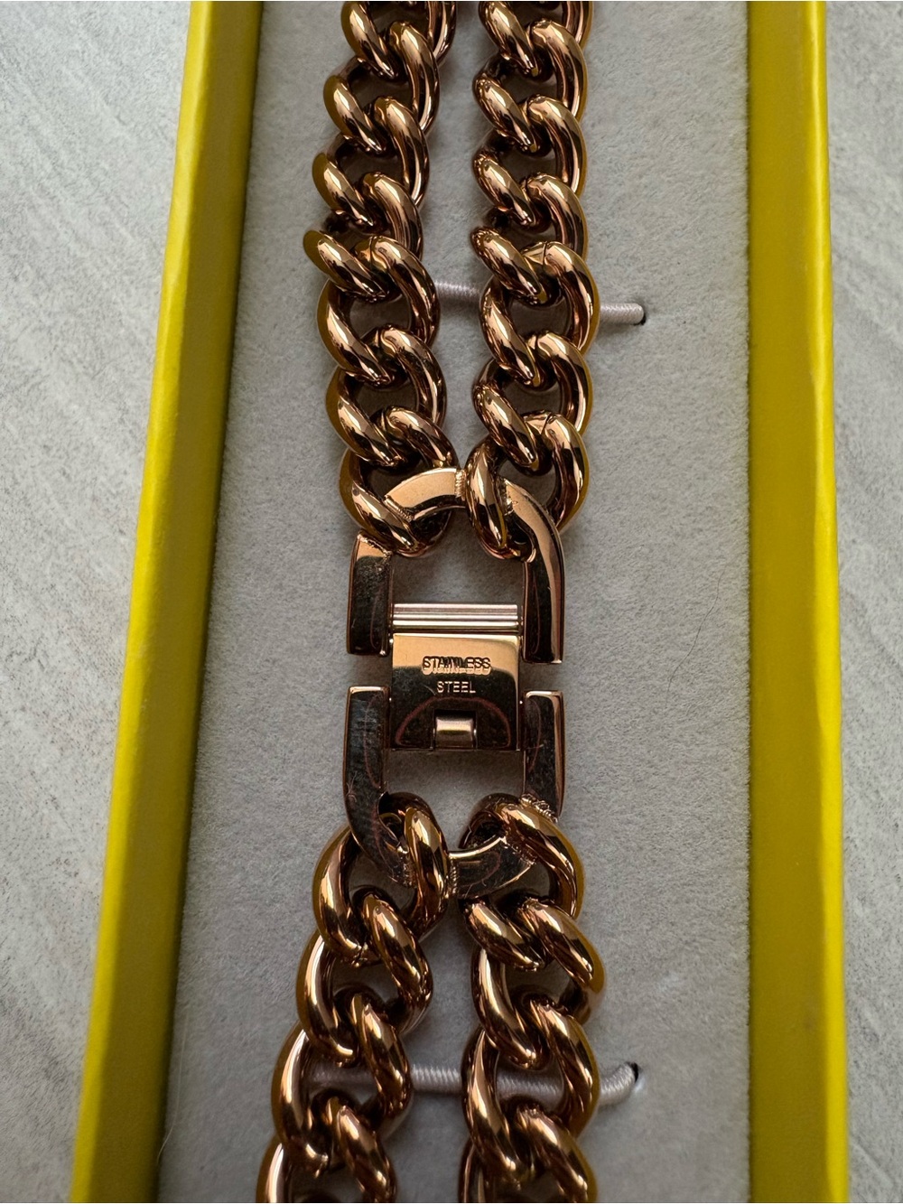 Kendra Scott Double Chain Apple Watch Band in Rose Gold Tone Stainless Steel - Picture 3 of 8
